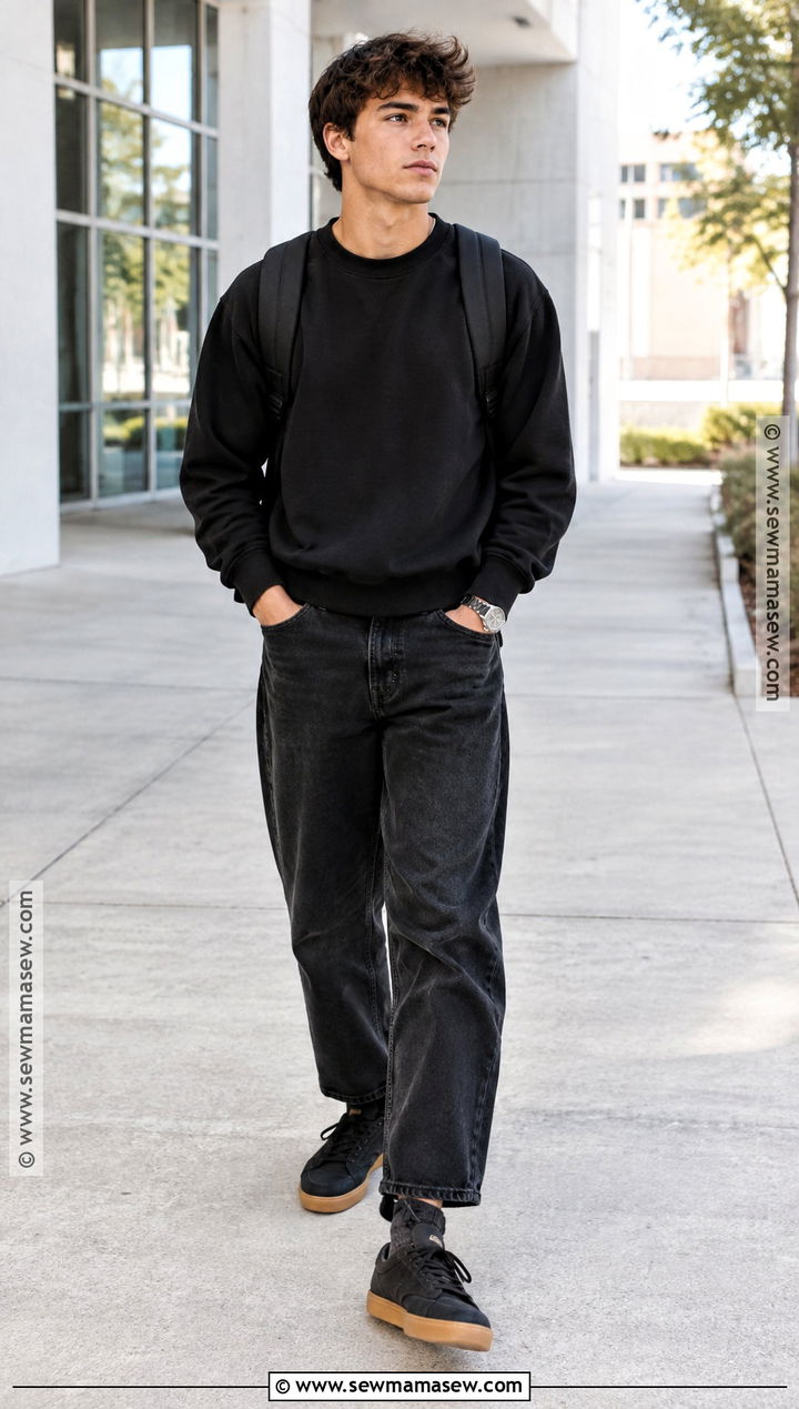 Black Monochrome Back To School Outfit - 25 back to school outfits for men