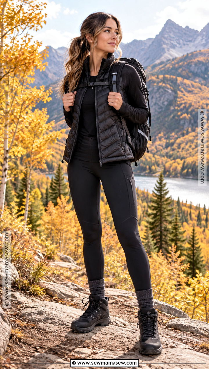 Black Monochrome Fall Hiking Outfit - 25 fall hiking outfits