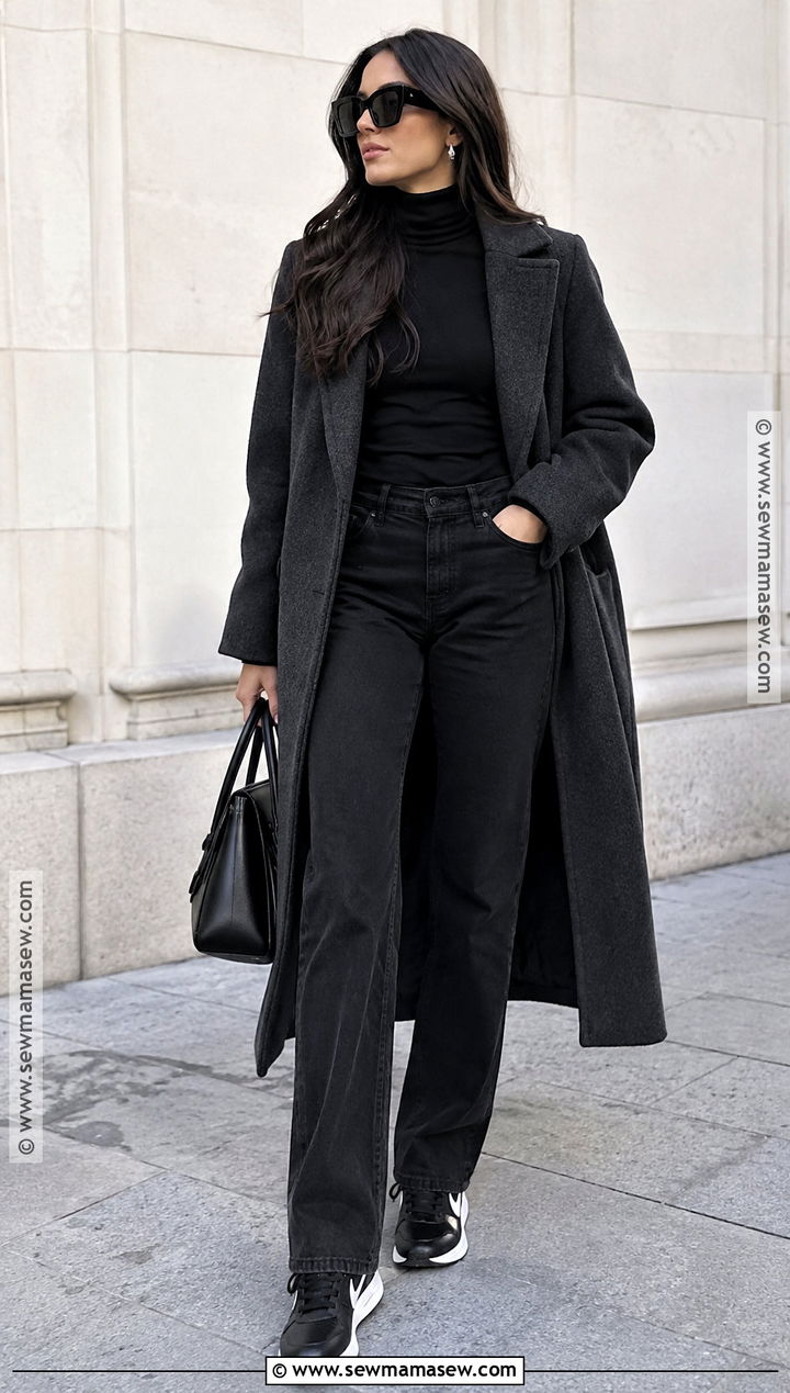 Black Nike Sneakers With Monochrome Layers - 15 Nike Sneakers Fall Style