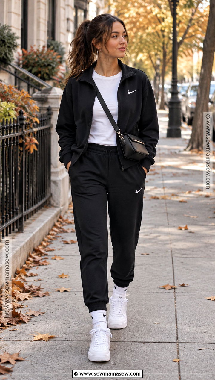 Black Nike Tracksuit With White Sneakers - 15 nike tracksuit fall fashion ideas