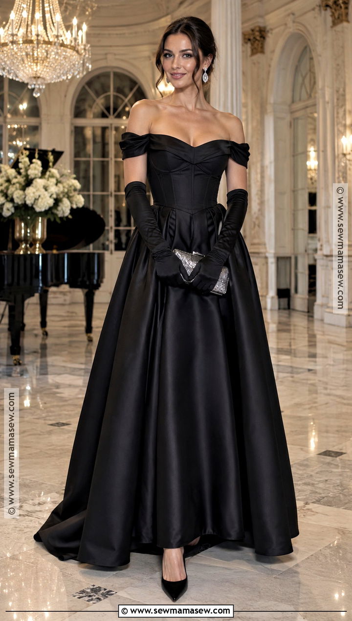 Black Off The Shoulder Fall Ball Dress - 20 Fall Ball Dresses
