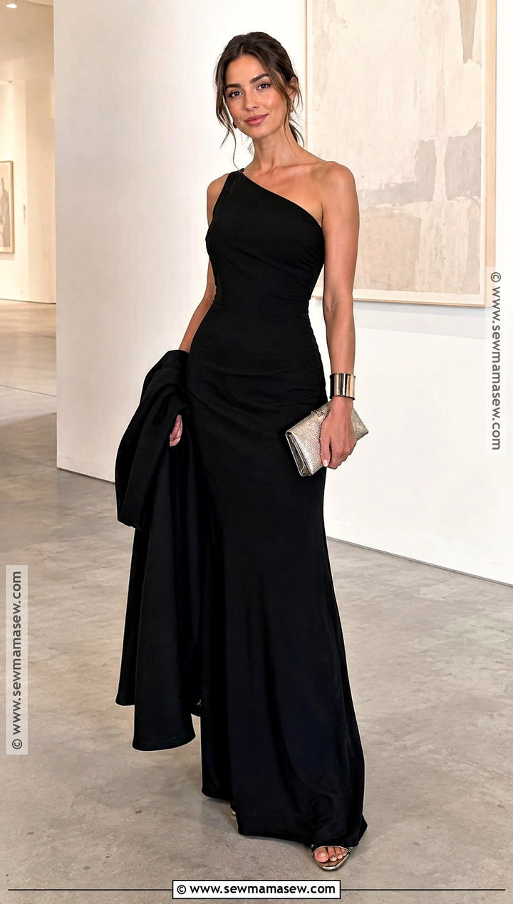 Black One Shoulder Formal Dress - 25 fall formal dresses
