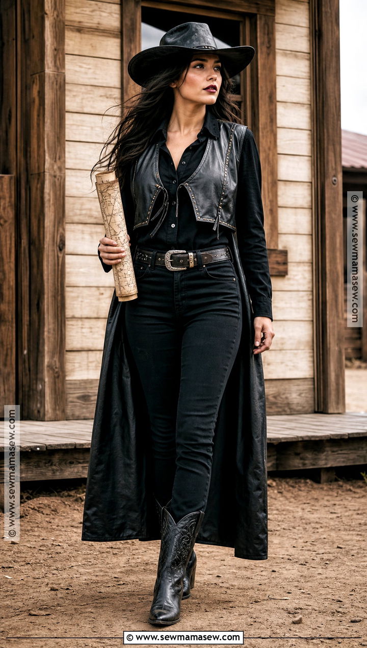 Black Outlaw Cowboy Costume - 30 Cowboy Halloween Costume Ideas for Women