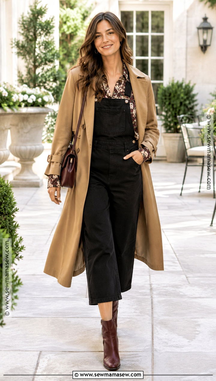 Black Overalls With Floral Blouse - 20 black overalls outfit fall