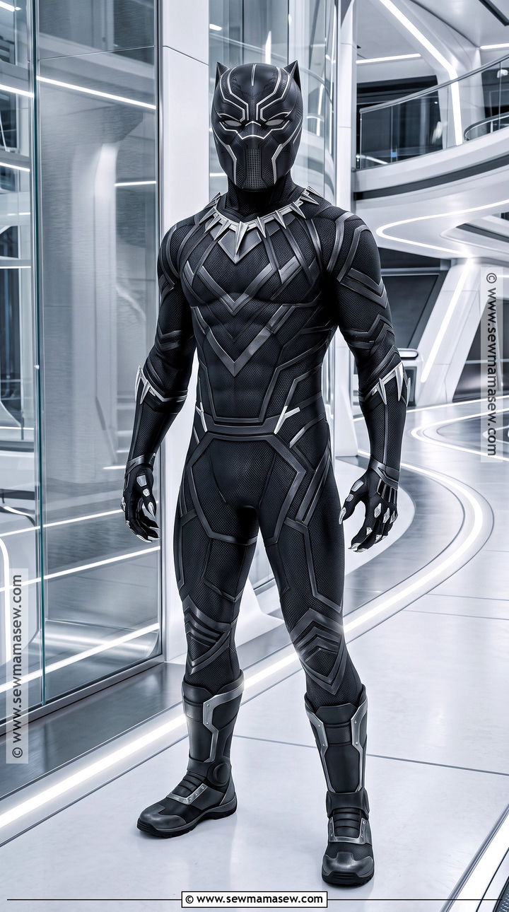 Black Panther Cosplay With Silver Details - 35 marvel cosplay ideas