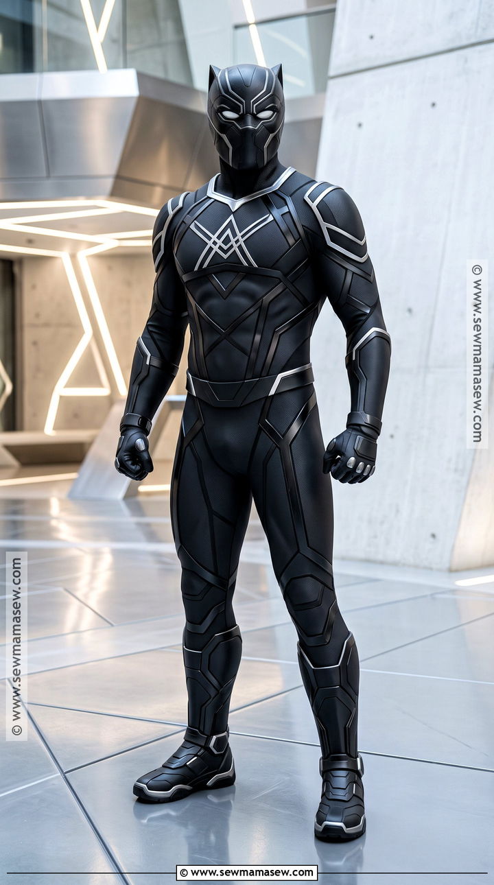 Black Panther Costume With Silver Details - 30 marvel costume ideas