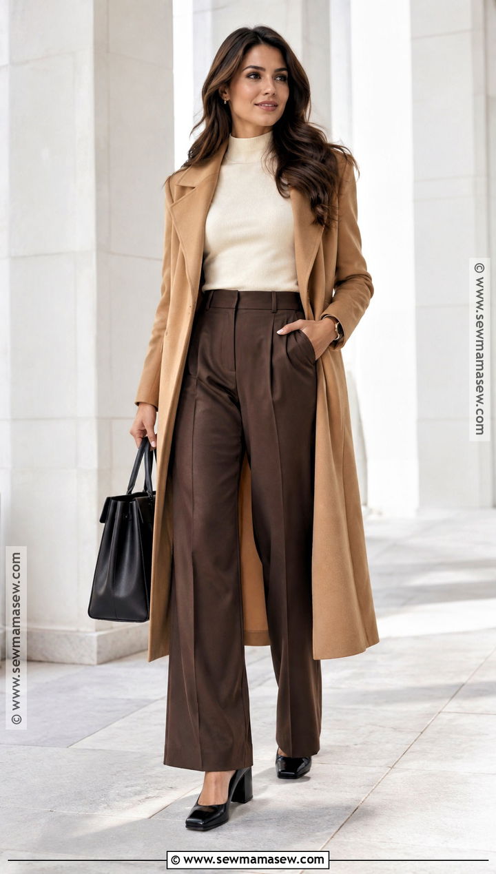 Black Patent Block Heels With Wide Leg Trousers - 15 Black Patent Shoes Fall