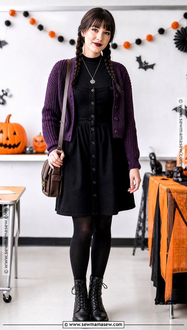 Black Pinafore Dress Halloween Outfit - 30 black halloween outfit ideas
