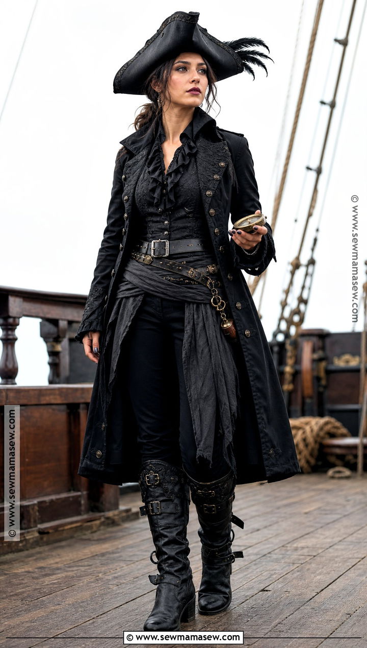 Black Pirate Captain Costume - 30 cute pirate costume ideas for women