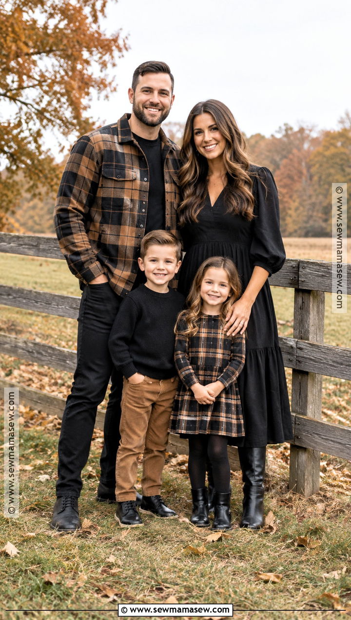 Black Plaid Fall Family Photo Outfit - 15 fall family photo black outfits
