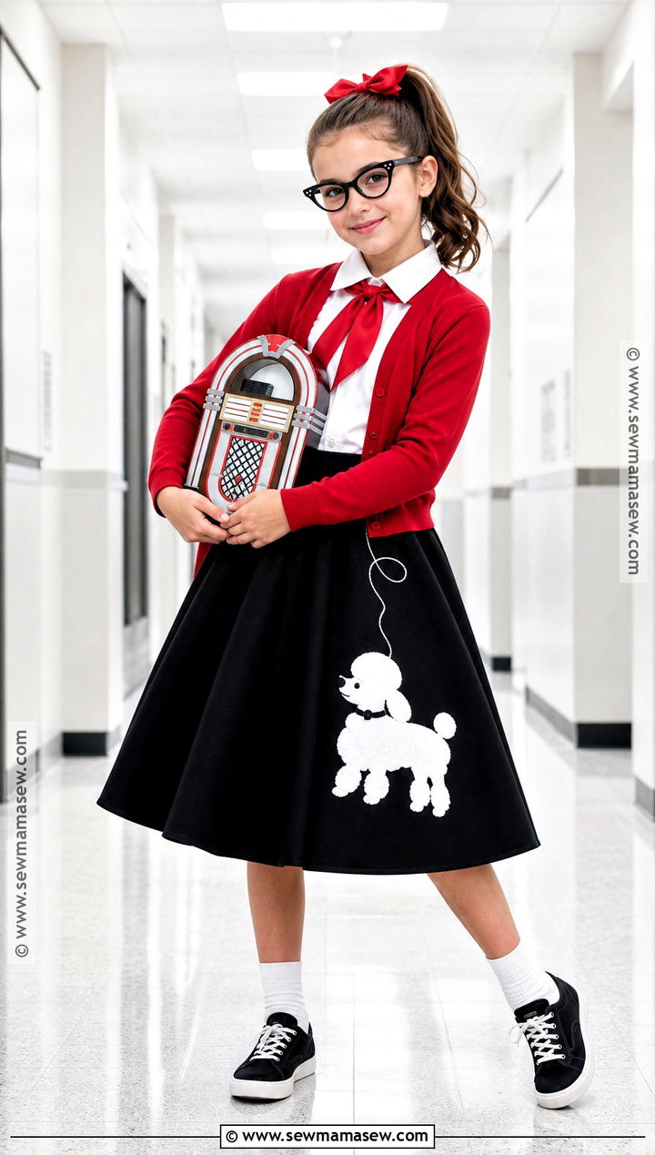 Black Poodle Skirt 50th Day of School Outfit - 30 50th day of school dress up ideas