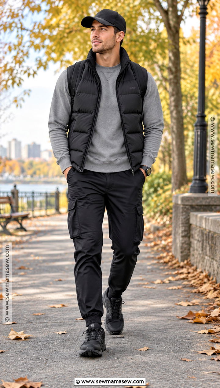 Black Puffer Vest Fall Outfit - 15 fall outfit black ideas for men