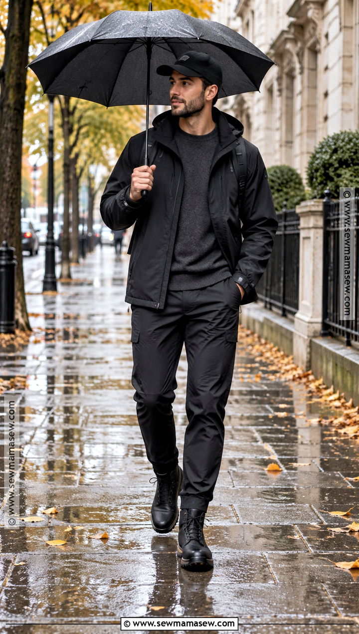 Black Rain Jacket Fall Outfit - 15 fall outfit black ideas for men