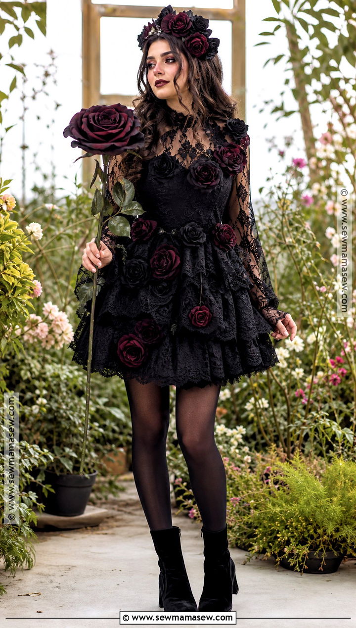 Black Rose Costume With Black Dress - 30 costumes with black dress