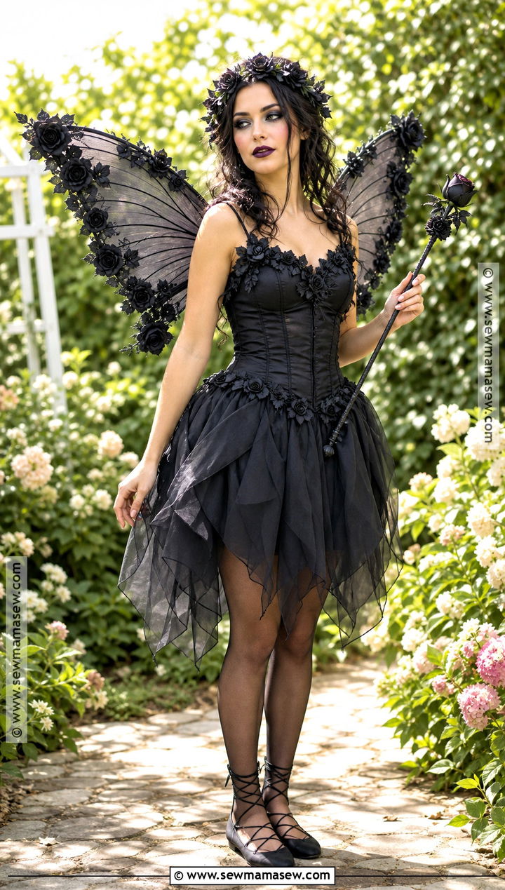 Black Rose Fairy Costume - 35 Women In Black Costume Ideas