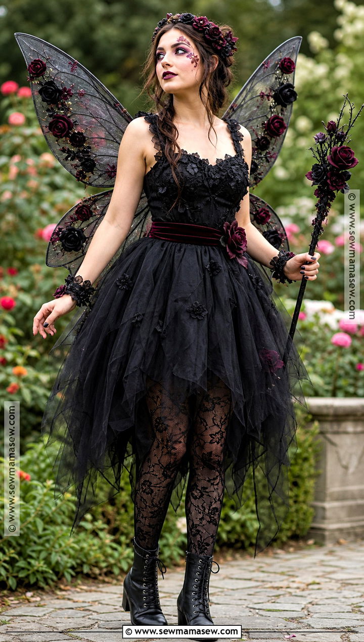 Black Rose Fairy Costume - 30 black dress costume ideas