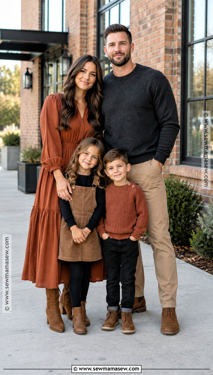 Black Rust And Tan Fall Family Photo Outfits - 25 fall family photo outfits