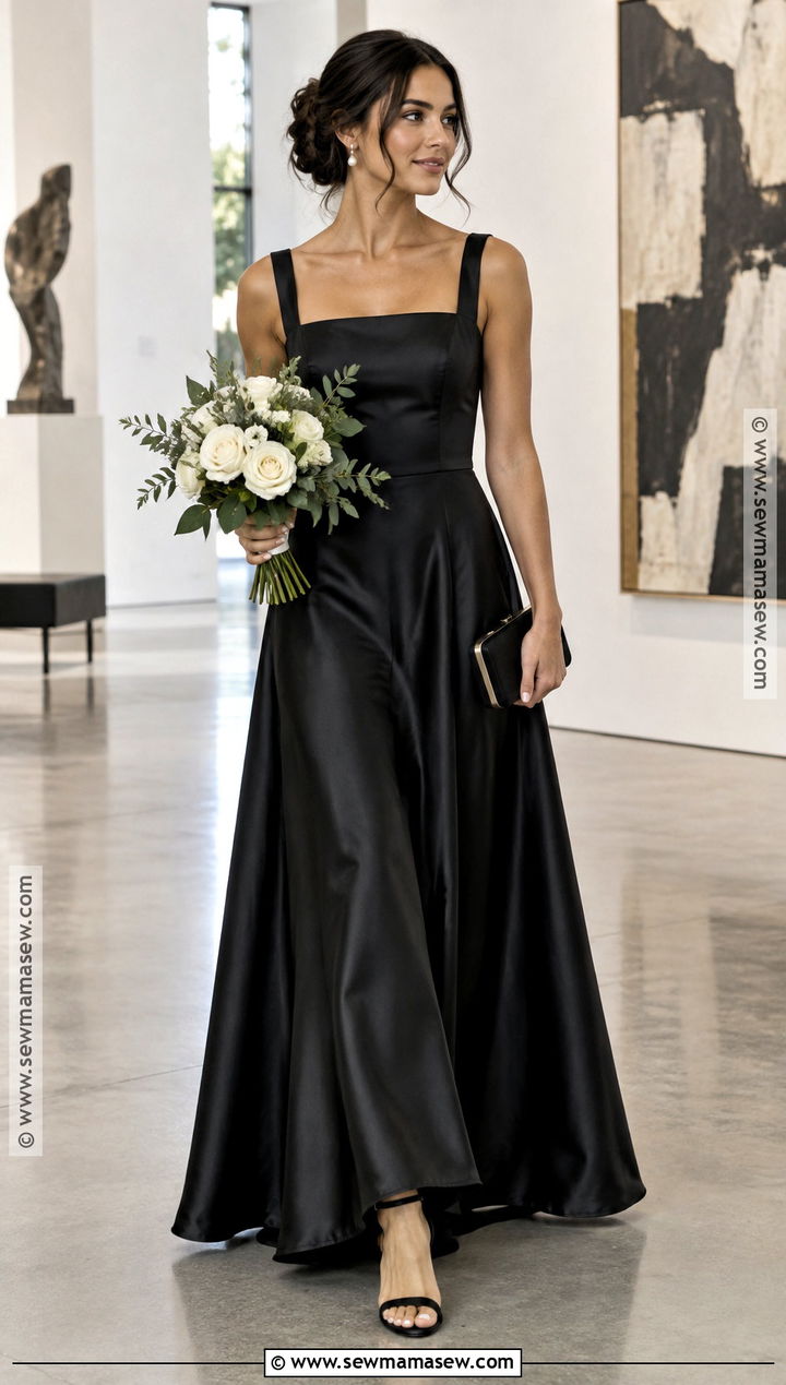Black Satin Bridesmaid Dress - 20 september bridesmaid dresses