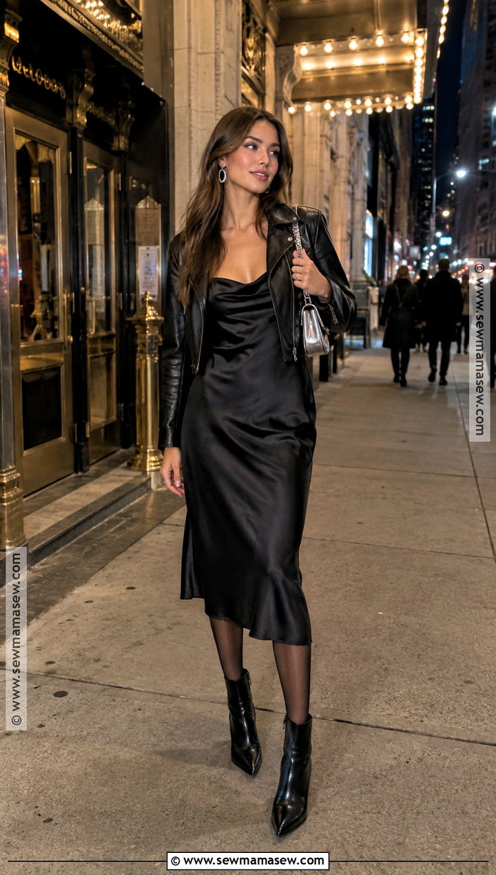 Black Slip Dress NYC Fall Night Outfit - 15 nyc fall night outfits