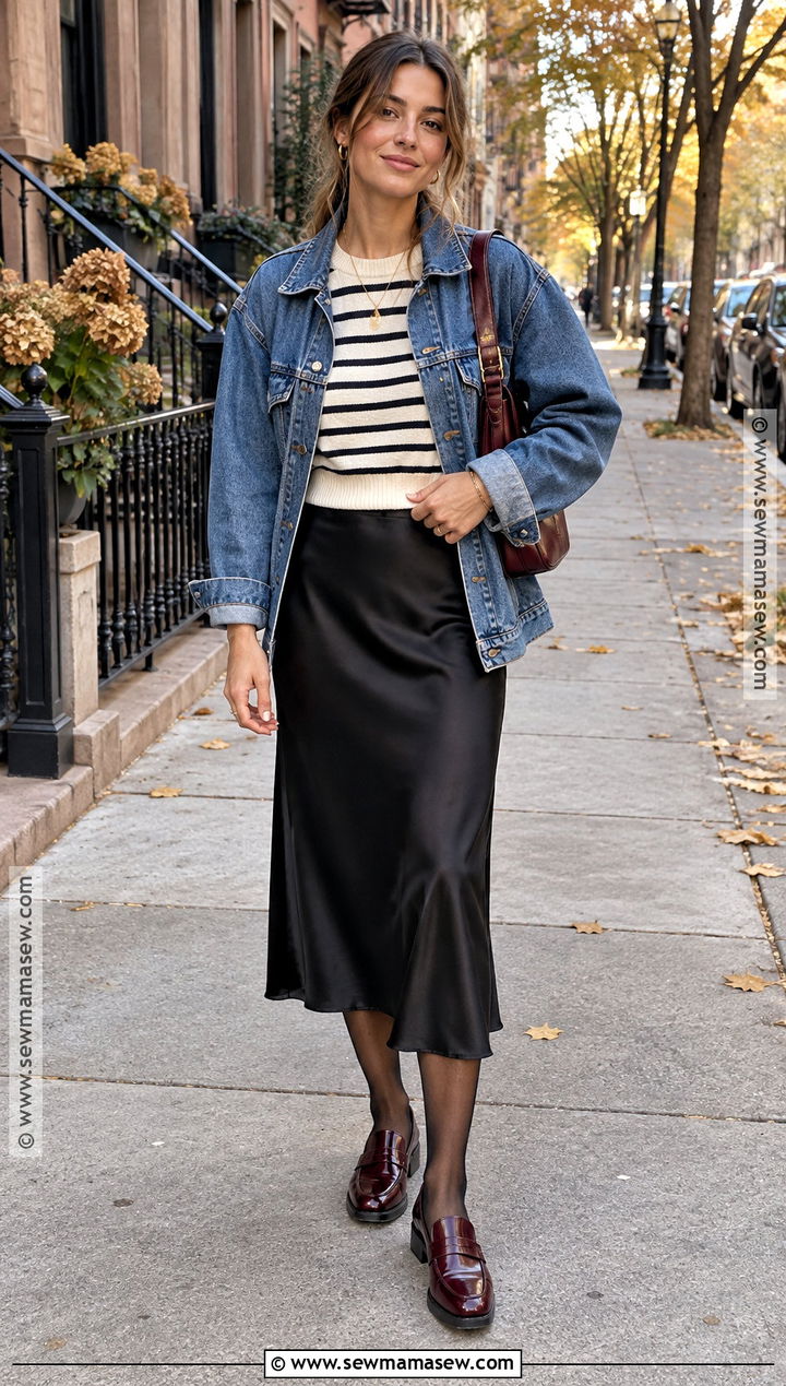 Black Slip Skirt Outfit - 15 fall skirt outfits 2026