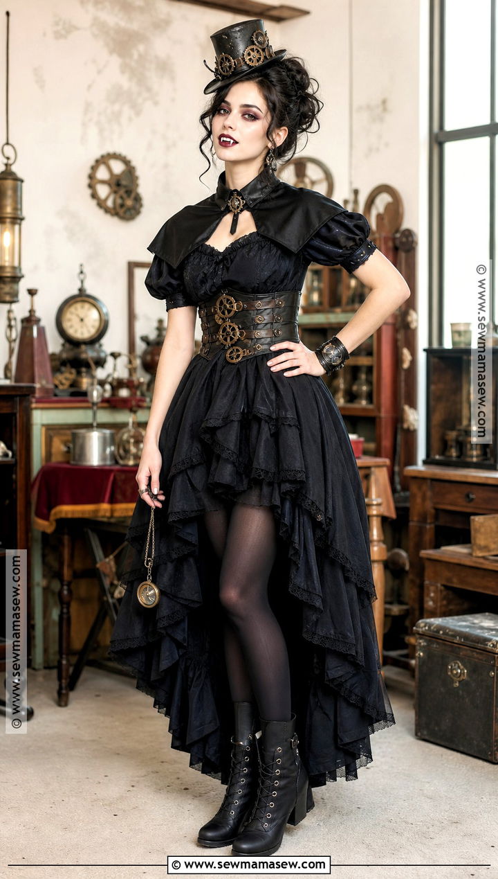 Black Steampunk Vampire Dress - 30 black vampire dress ideas