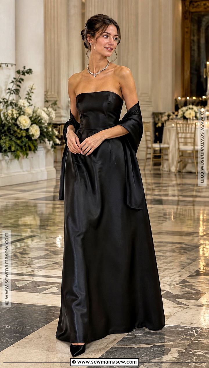Black Strapless Bridesmaid Dress For Fall - 20 black bridesmaid dresses fall