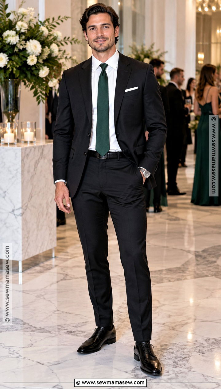 Black Suit Fall Wedding Guest Outfit - 20 mens wedding guest outfit fall ideas
