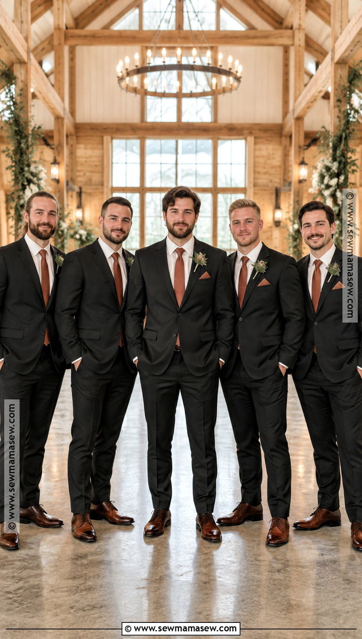 Black Suit Rustic Groomsmen Attire - 15 groomsmen attire rustic fall ideas