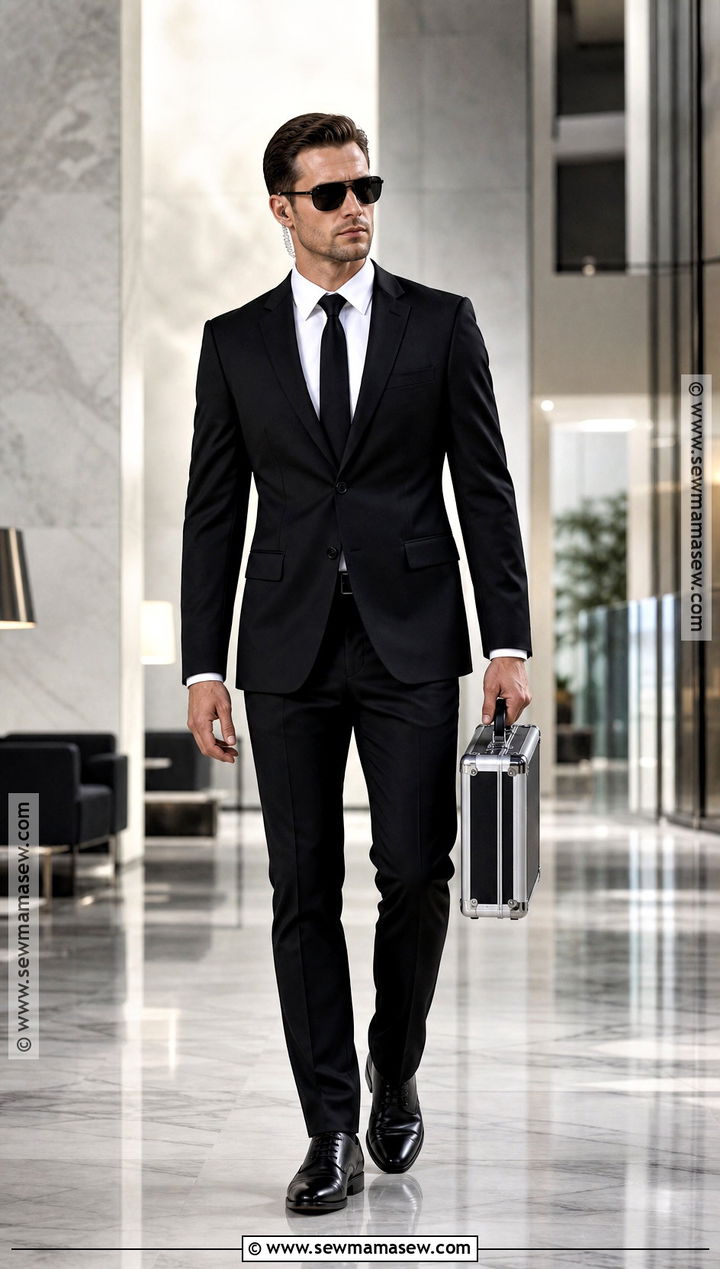 Black Suit Secret Agent Costume - 45 male halloween costumes