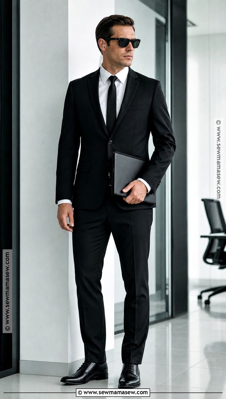 Black Suit Secret Agent Costume - 40 men costume ideas