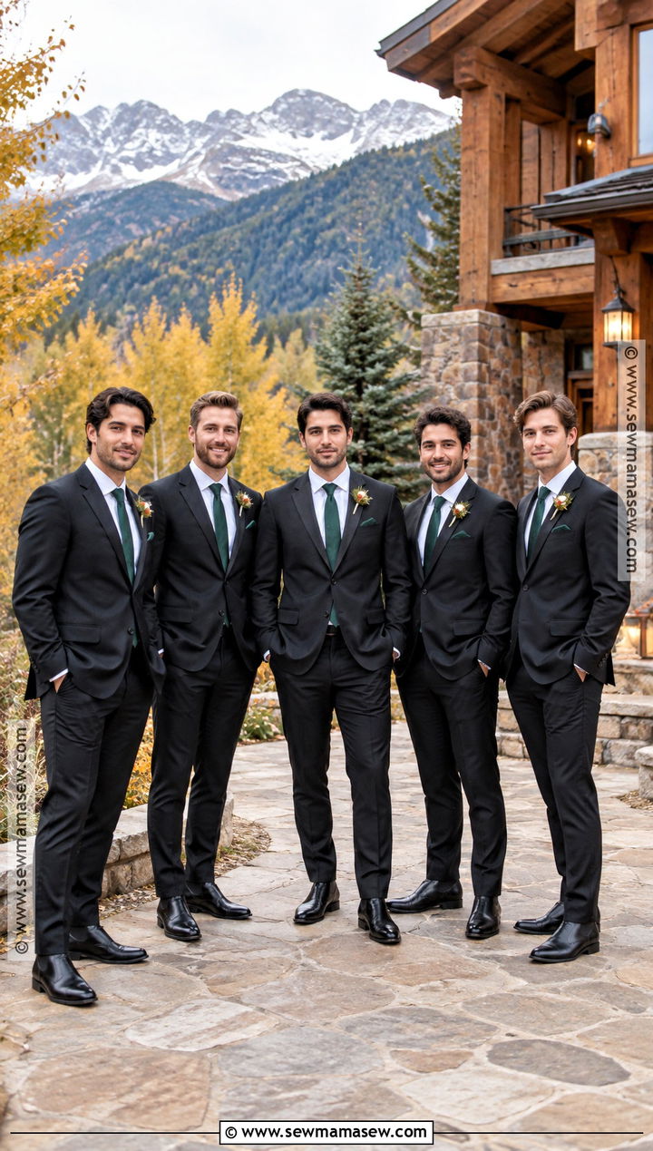 Black Suit With Black Chelsea Boots - 15 fall groomsmen attire black ideas