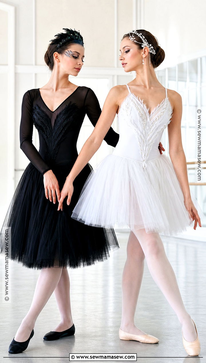 Black Swan And White Swan Costume - 30 Brunette Duo Halloween Costumes