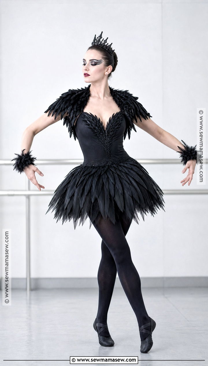 Black Swan Costume With Feather Cape - 45 scary costumes