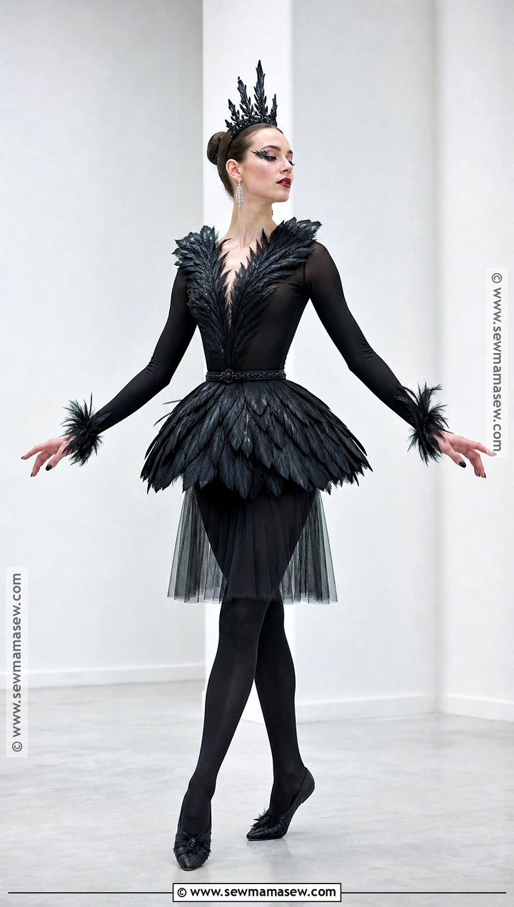 Black Swan Costume With Feather Peplum - 50 black swan costume ideas