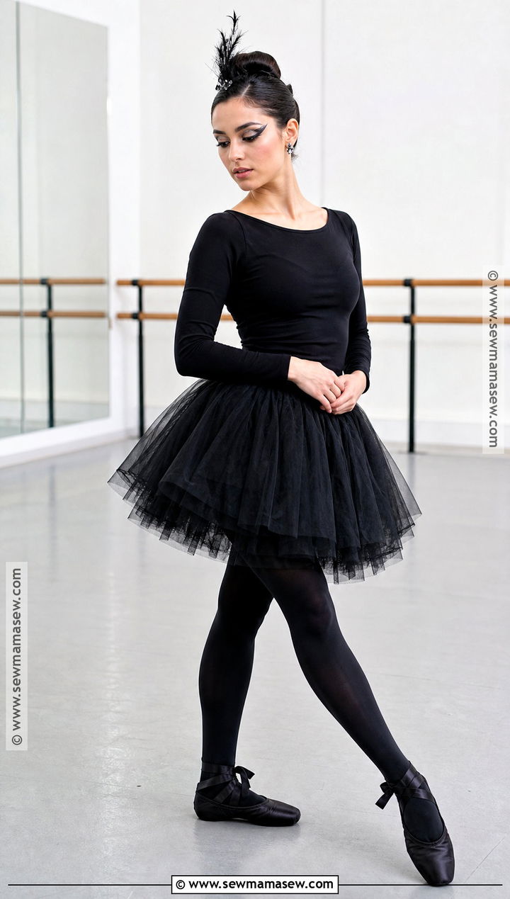 Black Swan Costume With Feathered Black Bun - 30 halloween costumes women black hair