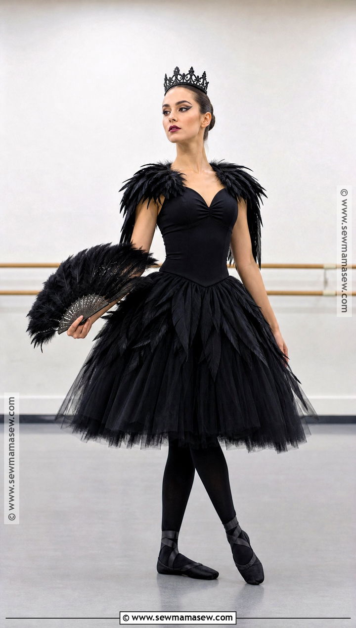 Black Swan Costume With Feathered Tulle - 30 Fashion Halloween Costumes