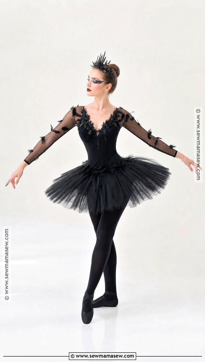Black Swan Costume With Sheer Feather Sleeves - 50 black swan costume ideas