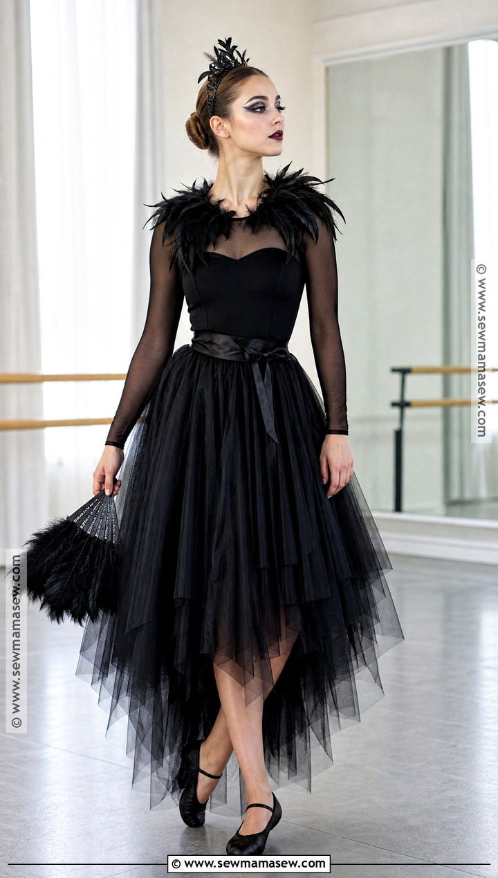 Black Swan Long Black Dress Costume - 30 long black dress halloween costume ideas