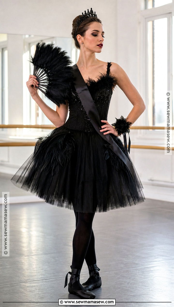 Black Swan Prom Queen Costume With Feather Dress - 35 prom queen halloween costume ideas