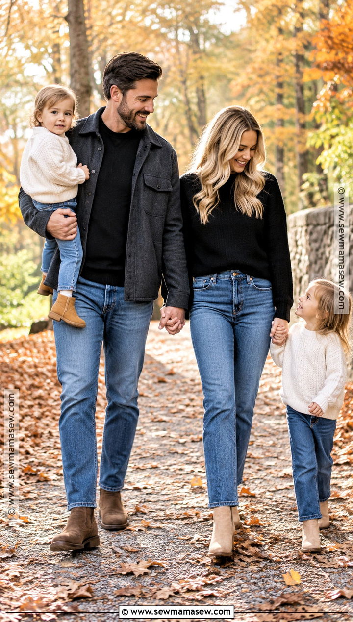 Black Sweater And Blue Jeans Family Picture Outfit - 15 black fall outfits family pictures