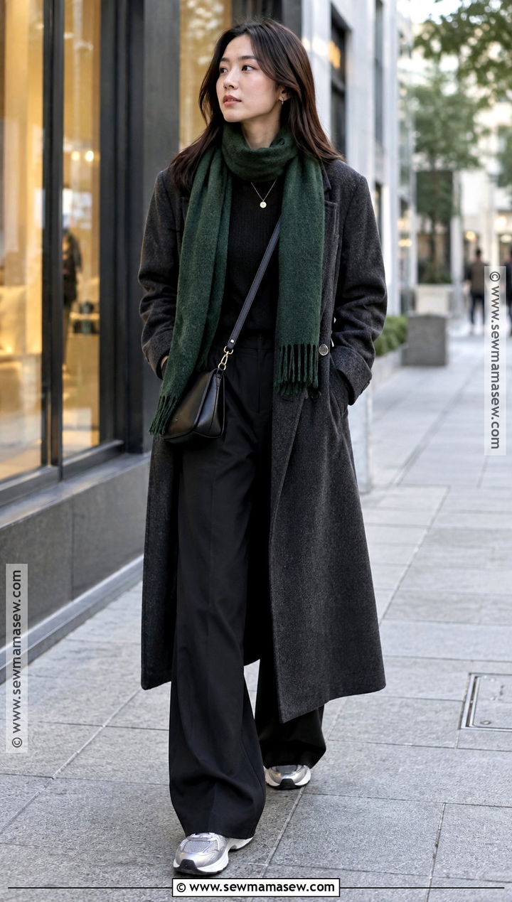 Black Sweater Coat And Wide Leg Pants Japan Autumn Outfit - 20 japan travel outfit autumn ideas