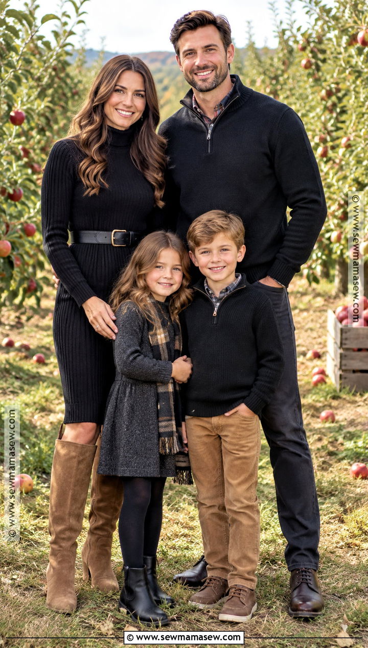 Black Sweater Dress Fall Family Photo Outfit - 15 fall family photo black outfits