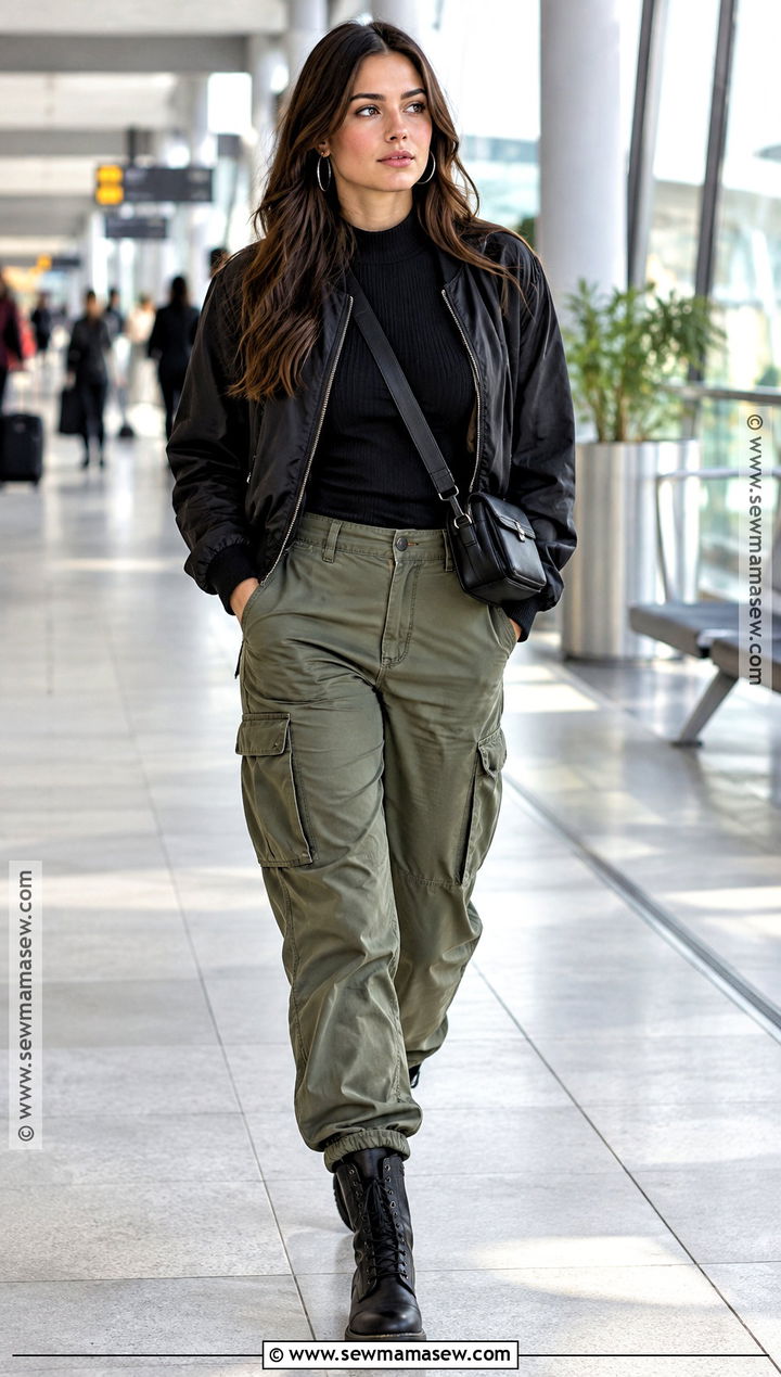Black Sweater With Cargo Pants - 15 cozy black sweater fall ideas