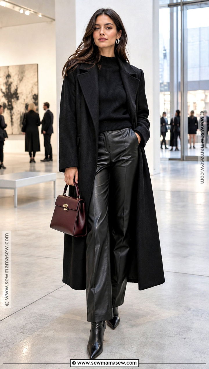 Black Sweater With Leather Pants - 30 sweater weather ideas