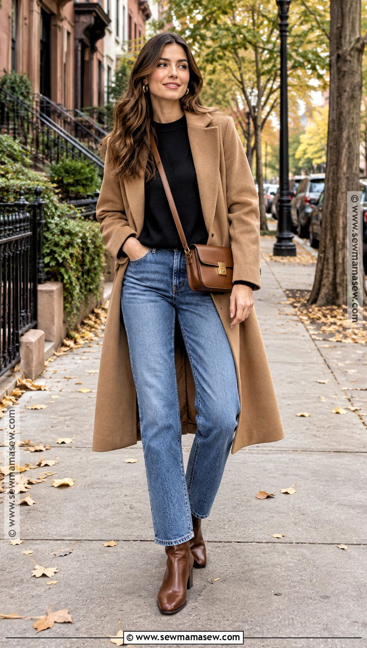 Black Sweater With Straight Leg Jeans - 15 Autumn Black Sweater Style Ideas