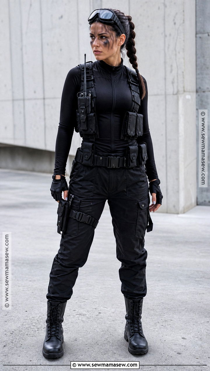 Black Tactical Army Halloween Costume - 30 army halloween costumes for women
