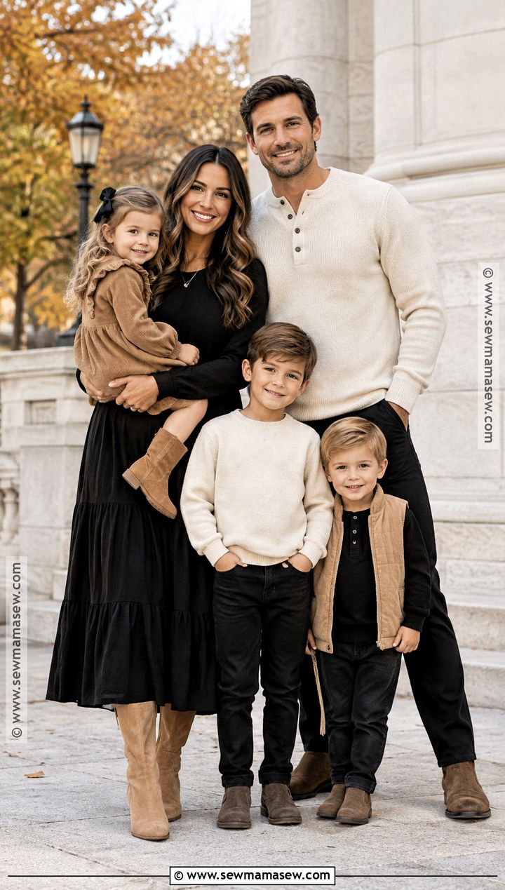 Black Tan And Cream Fall Family Photo Outfits - 15 fall family photos outfits 2026