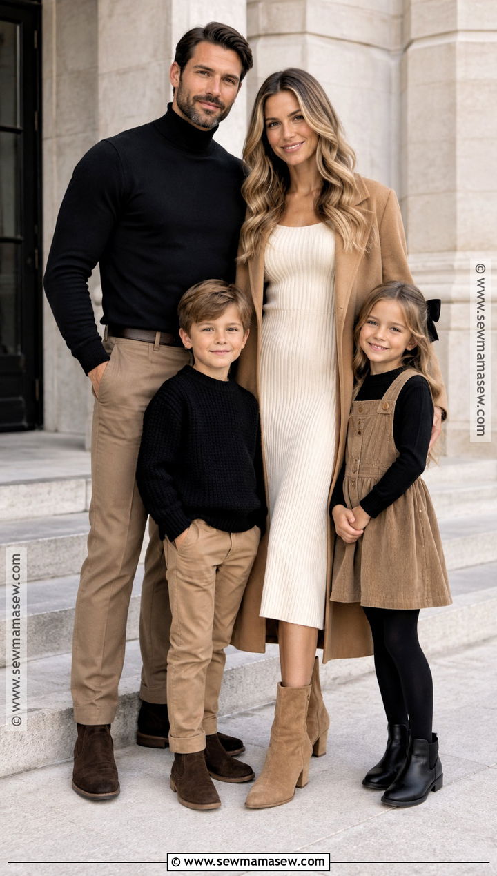 Black Tan And Cream Family Photo Outfits - 20 fall winter family photo outfits