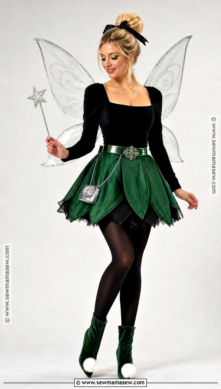 Black Tinker Bell Costume With Metallic Details - 40 tinker bell costume ideas