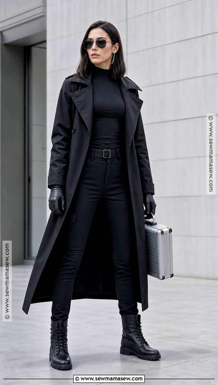 Black Trench Coat Secret Agent Costume - 30 secret agent costume ideas for women
